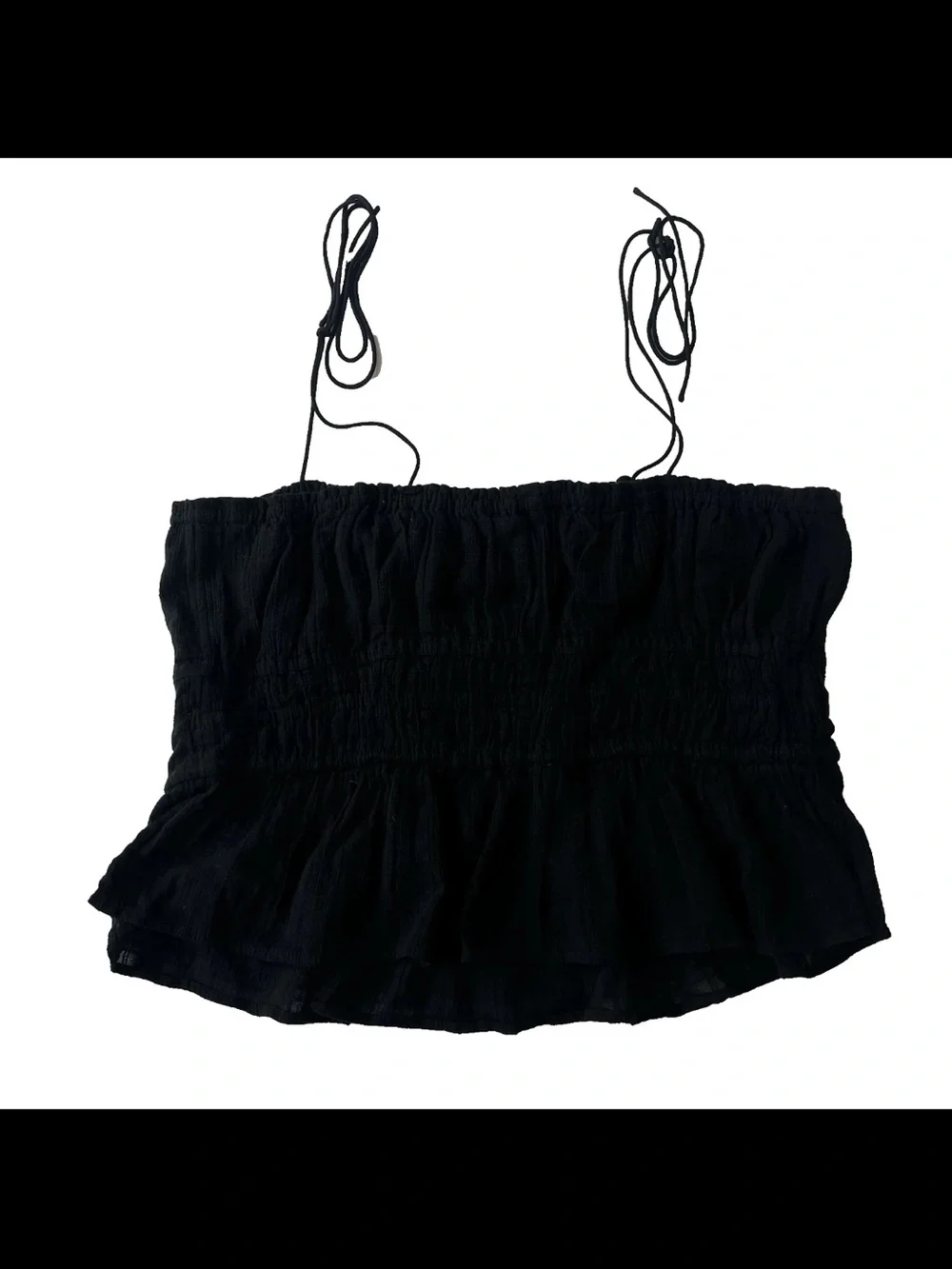 NWT J.Crew Smocked Clio Top Blouse Women’s 2X Black Cotton Gauze Summer Vacation